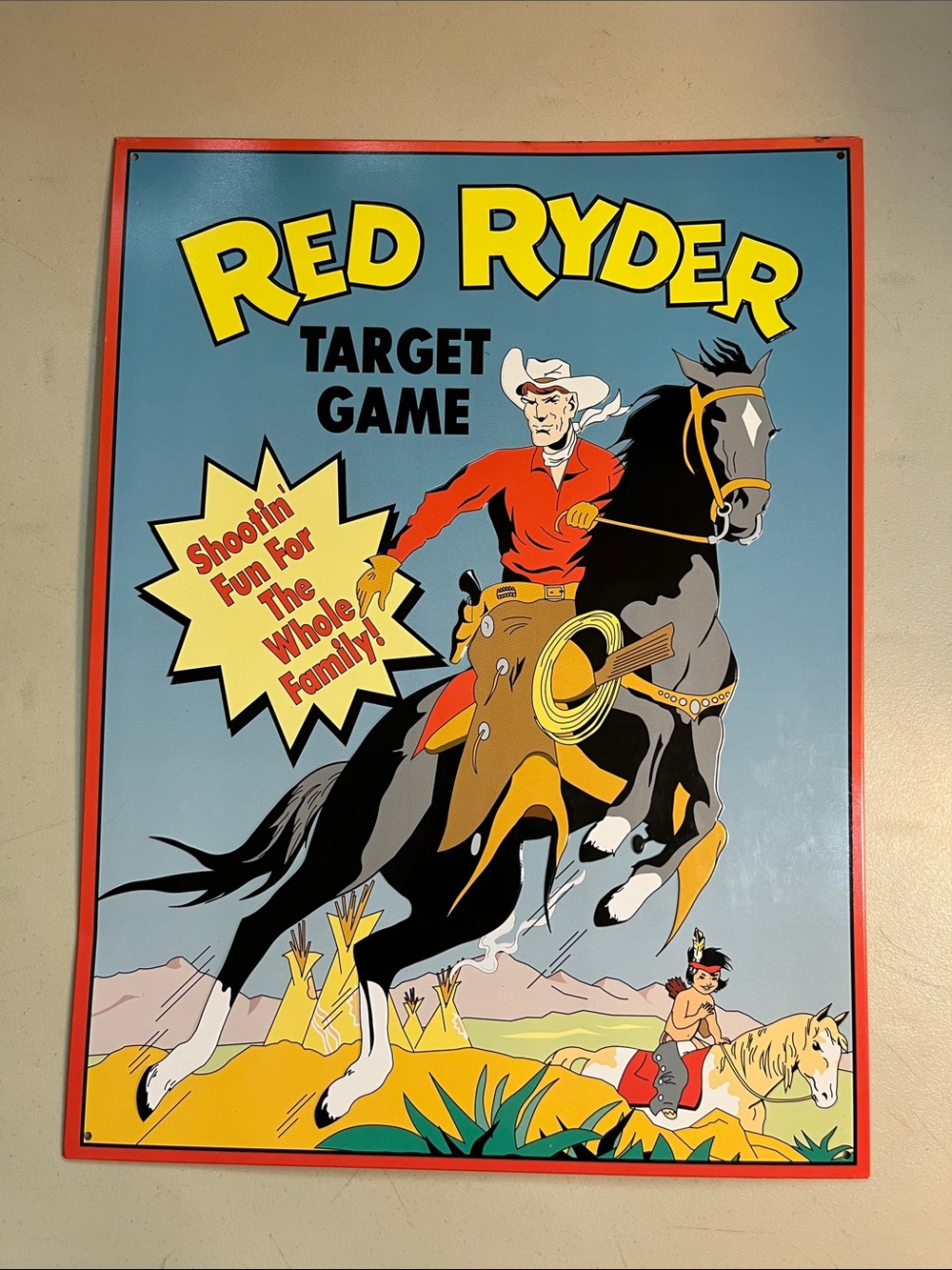 Target Game Wall Art Sign - Blue/Red